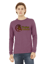 Load image into Gallery viewer, Gray, Black, or maroon Long Sleeve Bella Canvas Triblend Tshirt with Basketball Logo Screen Printed