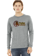 Load image into Gallery viewer, Gray, Black, or maroon Long Sleeve Bella Canvas Triblend Tshirt with Basketball Logo Screen Printed