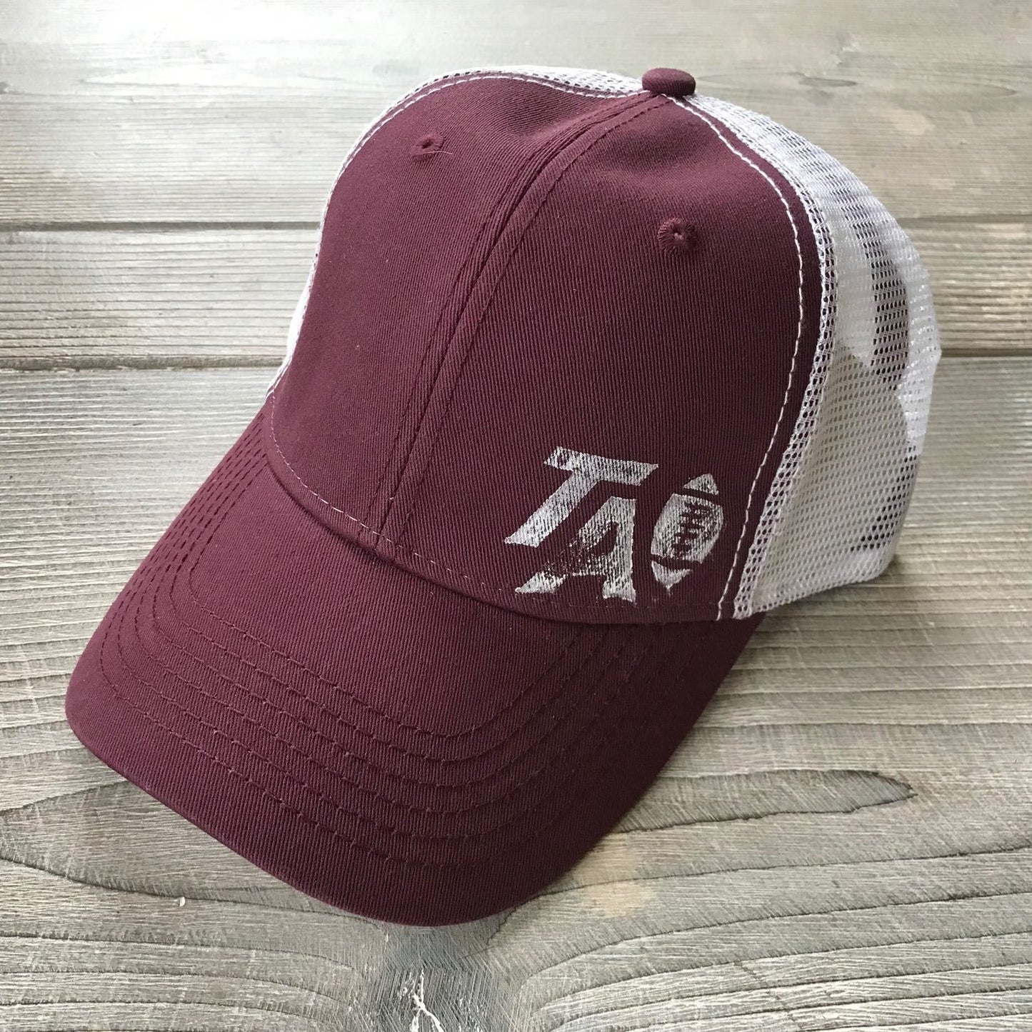 Structured Maroon TA FOOTBALL HAT