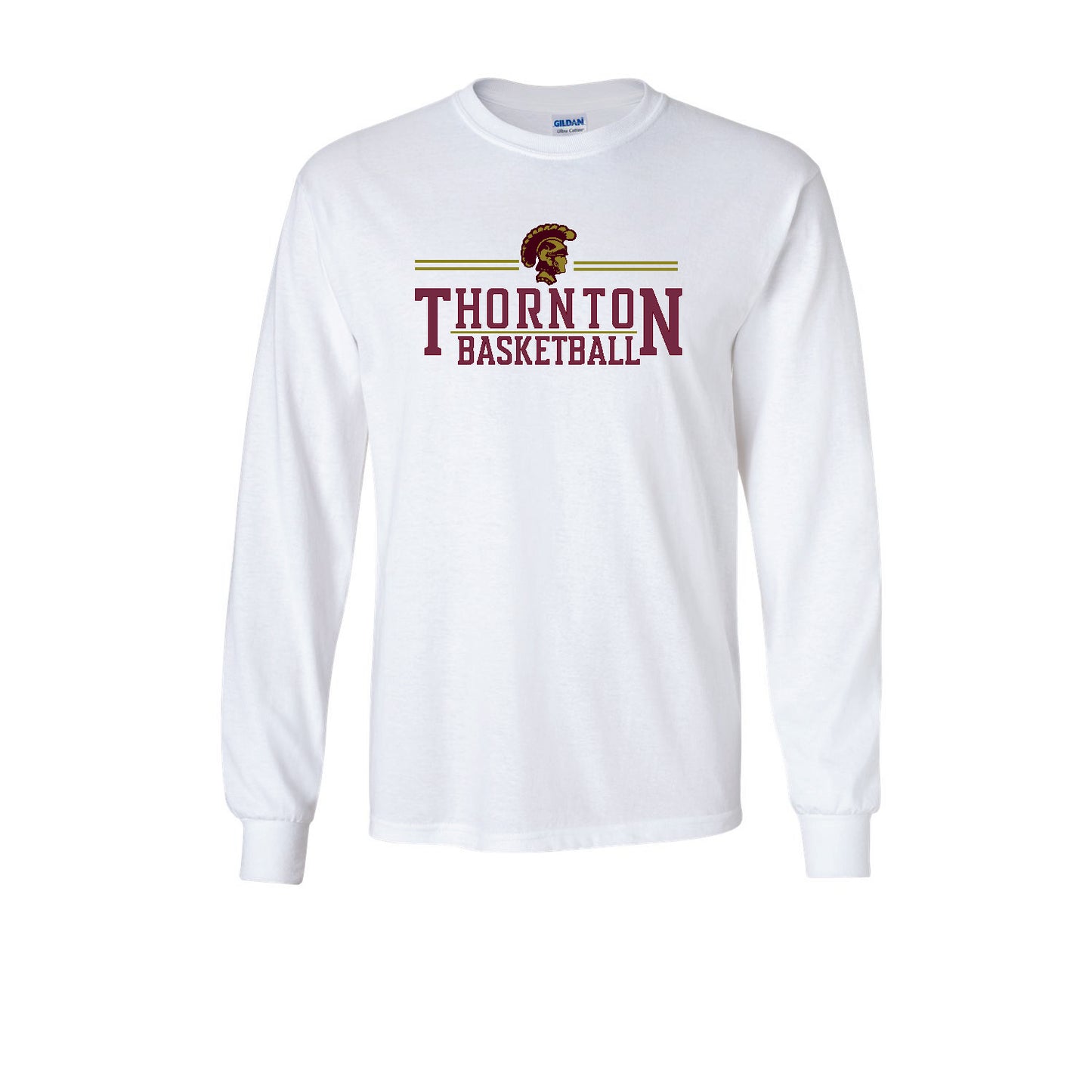 Long Sleeve White Basketball Shirt