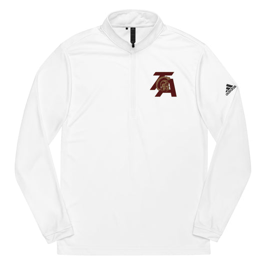 Quarter zip pullover with embroidered TA logo